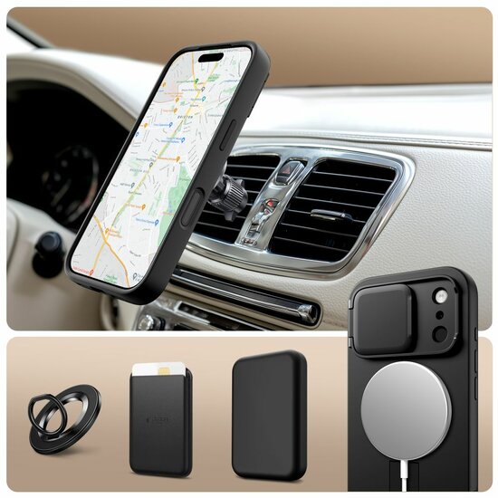 TechProtection Kevlar Aura MagSafe iPhone 17 Pro hoesje zwart