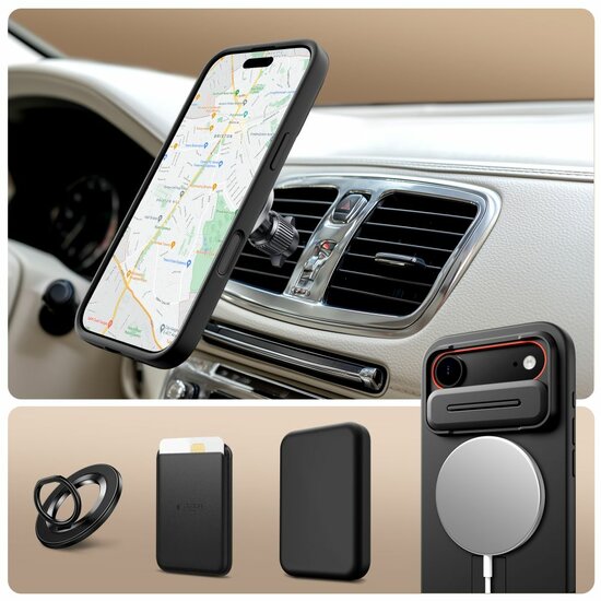 TechProtection Kevlar Aura MagSafe iPhone Air hoesje zwart