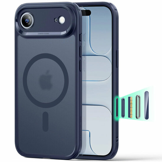 ESR Classic Hybrid camera control iPhone Air hoesje blauw