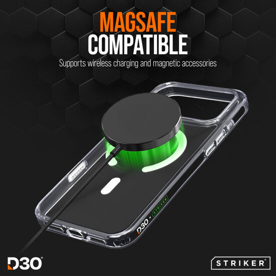 Striker D30 Xtreme Impact Protection MagSafe iPhone 17 Pro Max hoesje doorzichtig