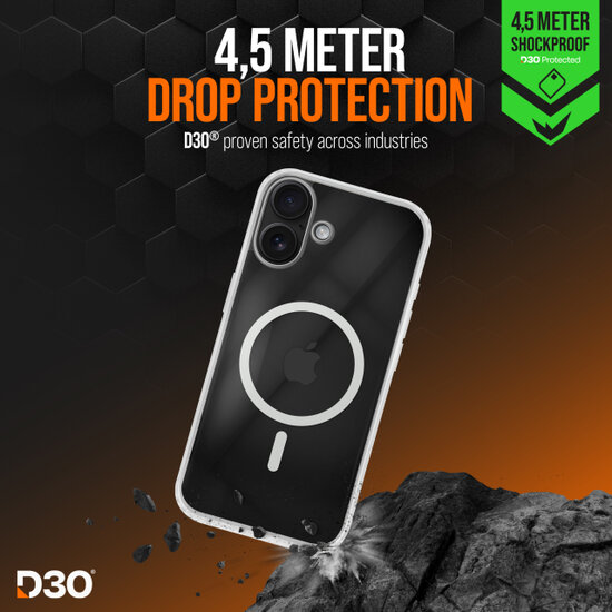 Striker D30 Xtreme Impact Protection MagSafe iPhone 17 hoesje doorzichtig