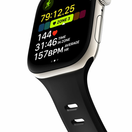 Nomad Tempo FKM Apple Watch 46 /&nbsp;45 mm bandje zwart