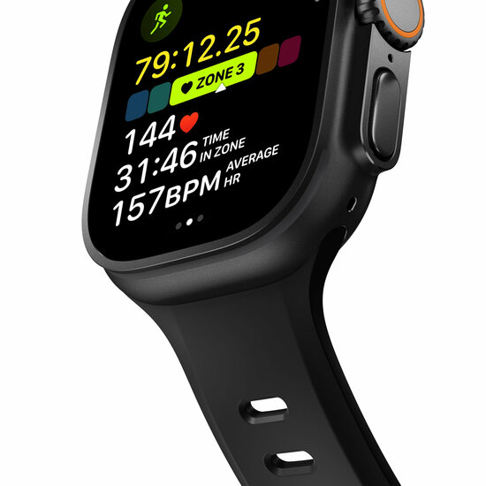 Nomad Tempo FKM Apple Watch Ultra 49 mm bandje zwart