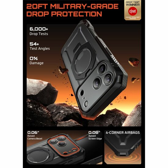 Supcase UB Grip Pro MagSafe iPhone 17 Pro Max hoesje zwart