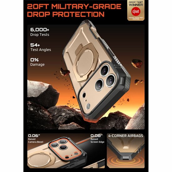 Supcase UB Grip Pro MagSafe iPhone 17 Pro Max hoesje goud