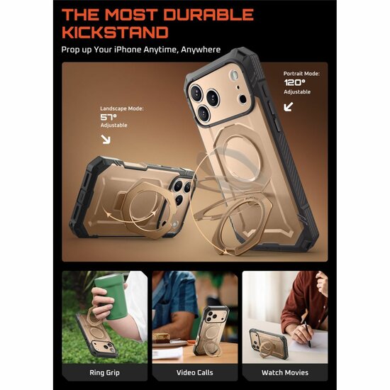 Supcase UB Grip Pro MagSafe iPhone 17 Pro Max hoesje goud
