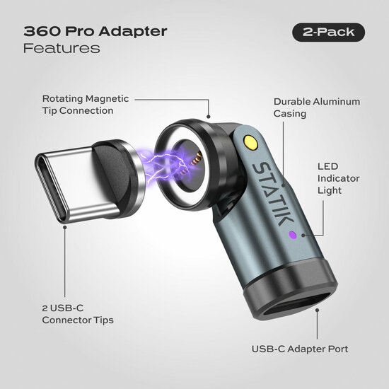 Statik 360 Magnetic kabel adapters 2 pack