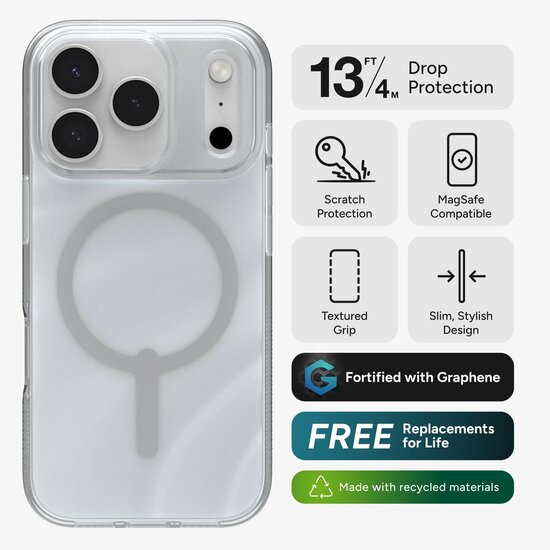 ZAGG Milan Snap iPhone 17 Pro hoesje glitter swirl