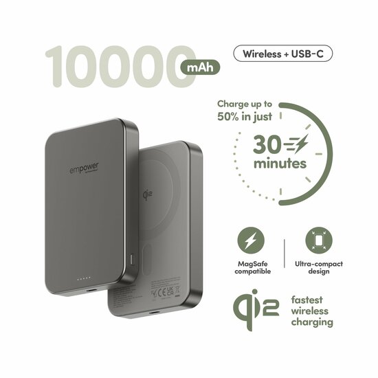 PanzerGlass empower MagSafe Powerbank 10000 mAh titanium
