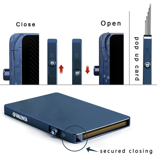 Valenta Aluminium MagSafe kaarthouder blauw