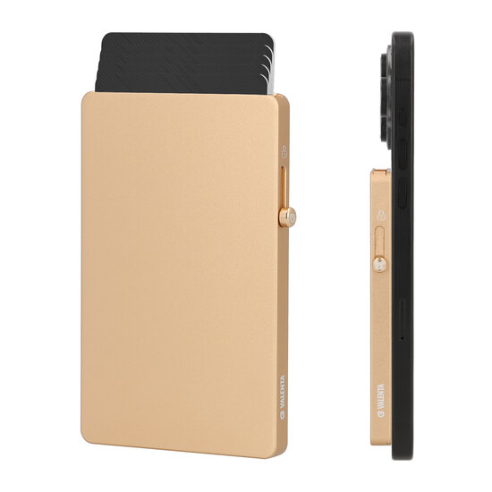 Valenta Aluminium Thin MagSafe kaarthouder goud