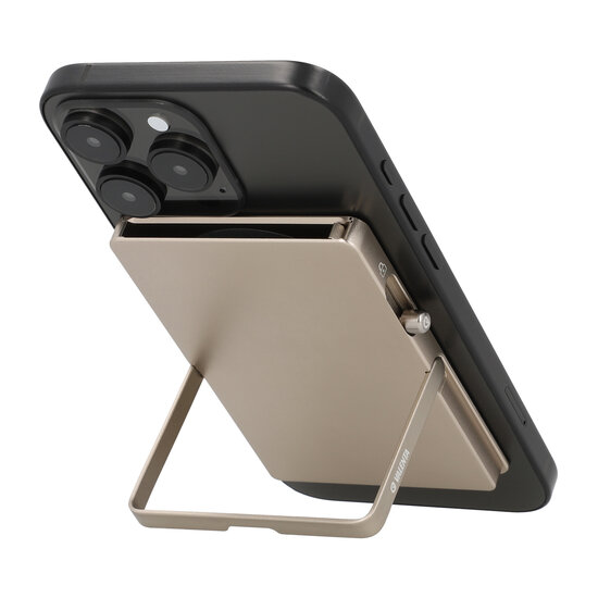 Valenta Aluminium MagSafe kaarthouder met stand titanium