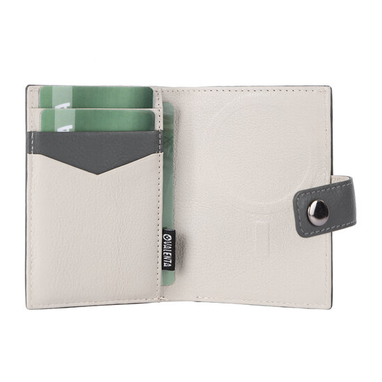 Valenta leren Luxe Card Wallet met MagSafe grijs
