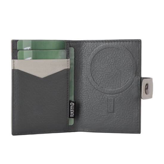 Valenta leren Luxe Card Wallet met MagSafe creme
