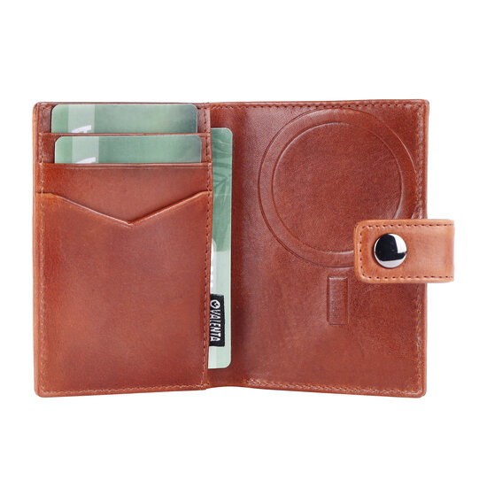 Valenta leren Luxe Card Wallet met MagSafe cognac