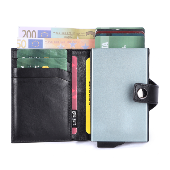 Valenta leren Luxe Card Wallet pasjeshouder zwart
