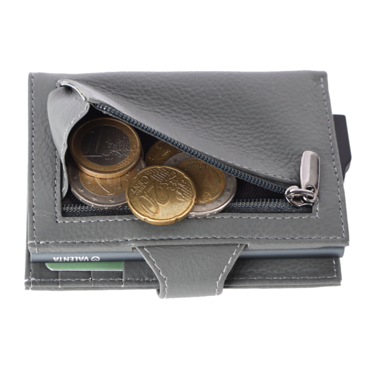 Valenta leren Luxe Card Wallet pasjeshouder grijs