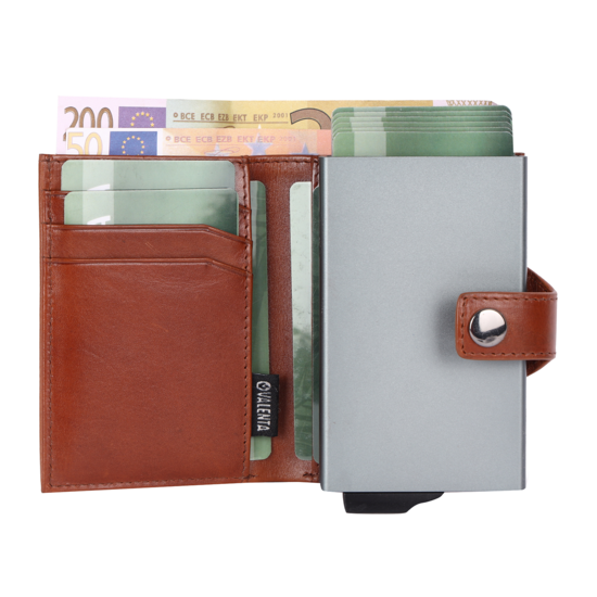 Valenta leren Luxe Card Wallet pasjeshouder cognac
