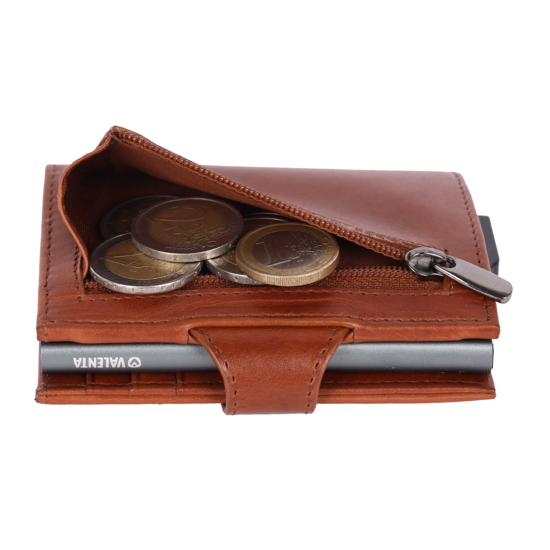 Valenta leren Luxe Card Wallet pasjeshouder cognac
