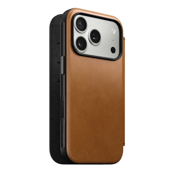 Nomad Modern Leather Folio iPhone 17 Pro Max hoesje tan