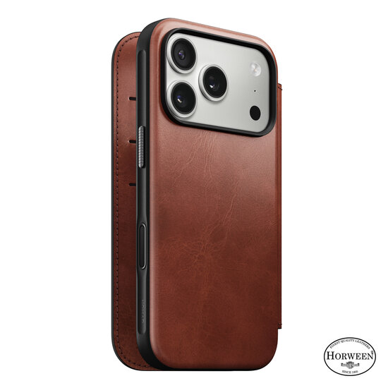 Nomad Modern Horween Leather Folio iPhone 17 Pro Max hoesje olde dublin