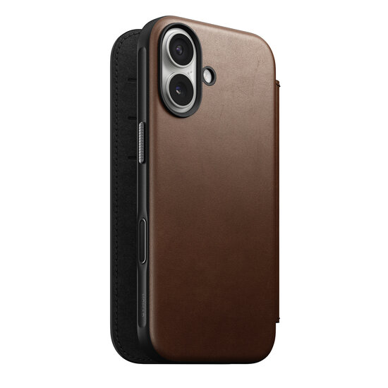 Nomad Modern Leather Folio iPhone 17 hoesje bruin