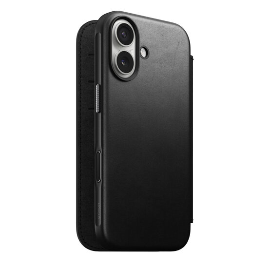 Nomad Modern Leather Folio iPhone 17 hoesje zwart