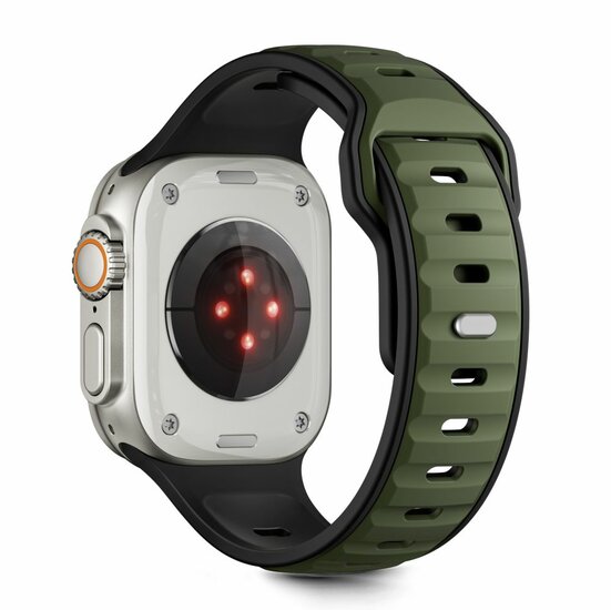TechProtection Icon Apple Watch 49 / 46 / 45 / 44 mm bandje zwart / groen