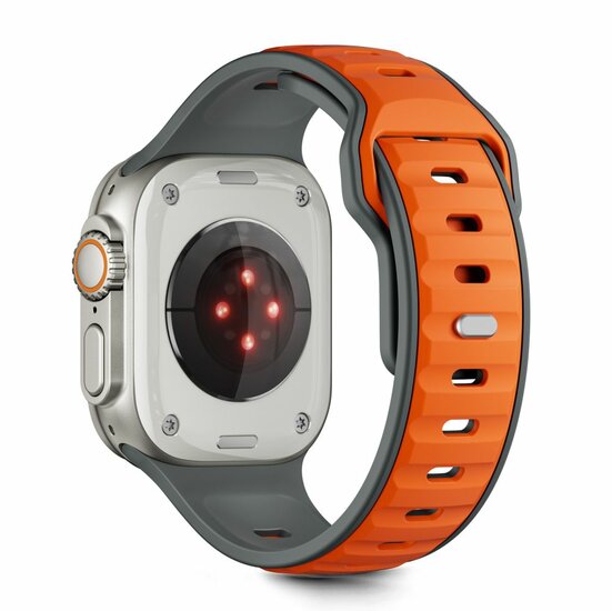 TechProtection Icon Apple Watch 49 / 46 / 45 / 44 mm bandje grijs / oranje