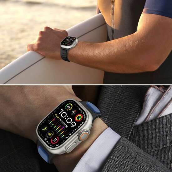 TechProtection Icon Apple Watch 49 / 46 / 45 / 44 mm bandje grijs / oranje
