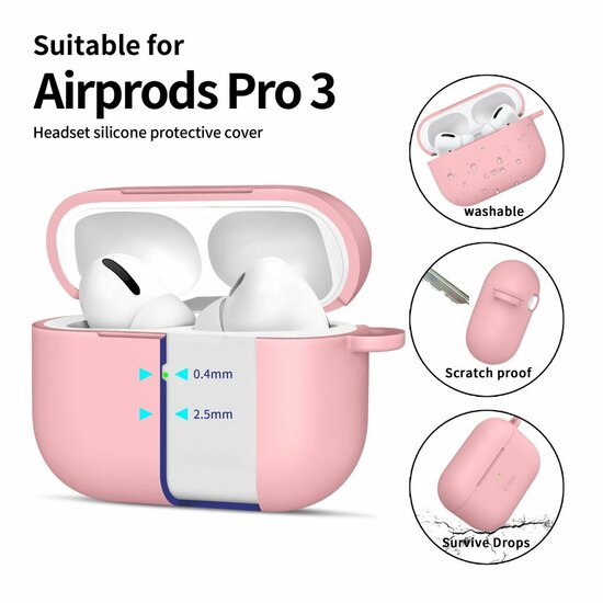 TechProtection Silicone AirPods Pro 3 hoesje roze