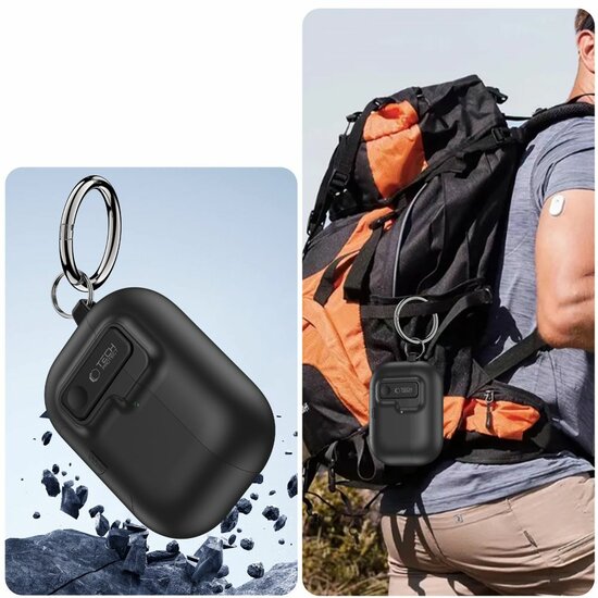 TechProtection Slim AirPods Pro 3 hoesje zwart