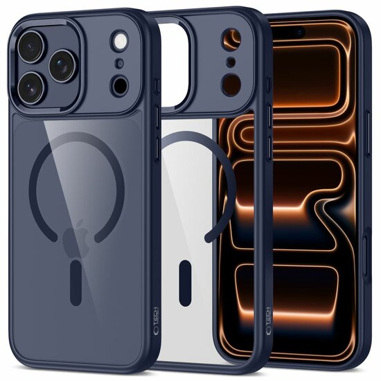 TechProtection Hybrid MagSafe iPhone 17 Pro hoesje blauw