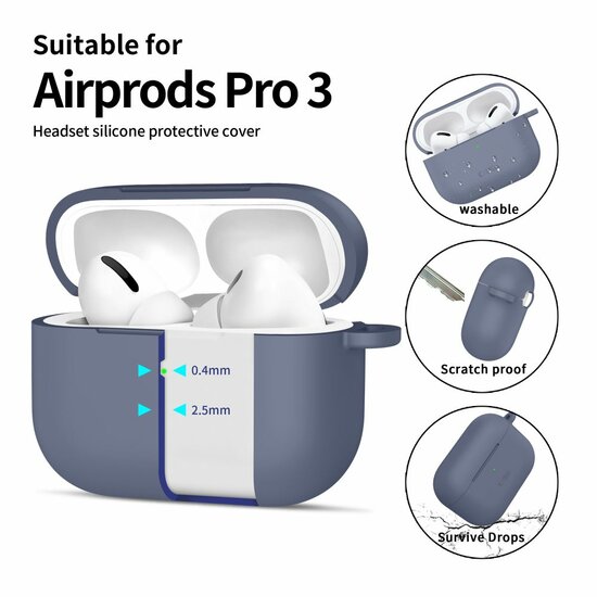 TechProtection Silicone AirPods Pro 3 hoesje blauw