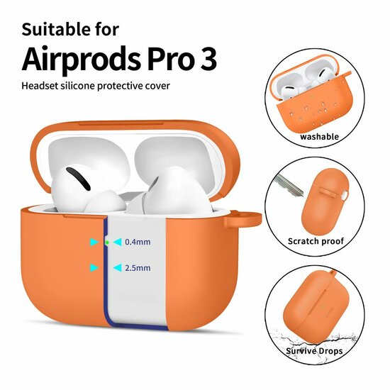 TechProtection Silicone AirPods Pro 3 hoesje oranje