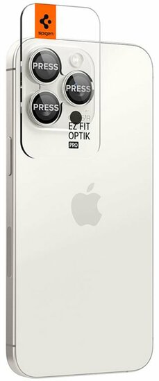 Spigen Optik EZ Fit iPhone 17 Pro / iPhone 17 Pro Max camera beschermer 2 pack wit
