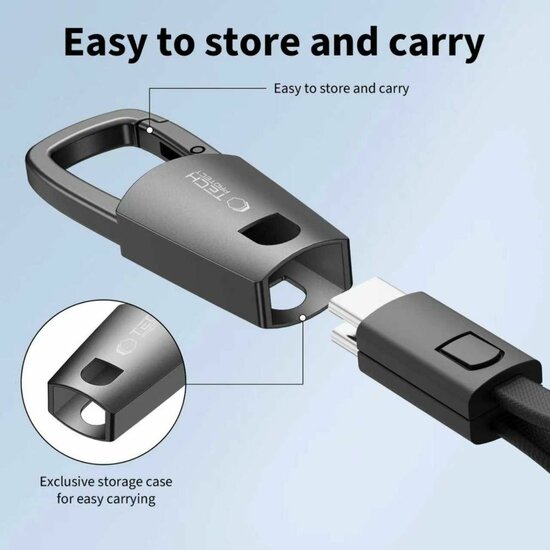 TechProtection UltraBoost USB-C kabel sleutelhanger