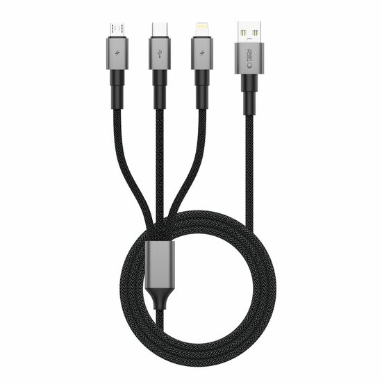 Tech Protection UltraBoost USB-A naar micro USB, Lightning en USB-C kabel