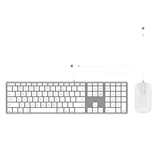 ZAGG USB-C bedraad toetsenbord wit met muis combi