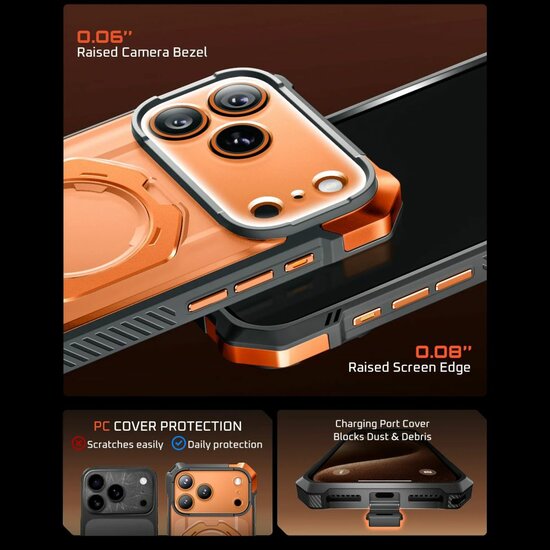 Supcase UB Grip MagSafe iPhone 17 Pro Max hoesje oranje