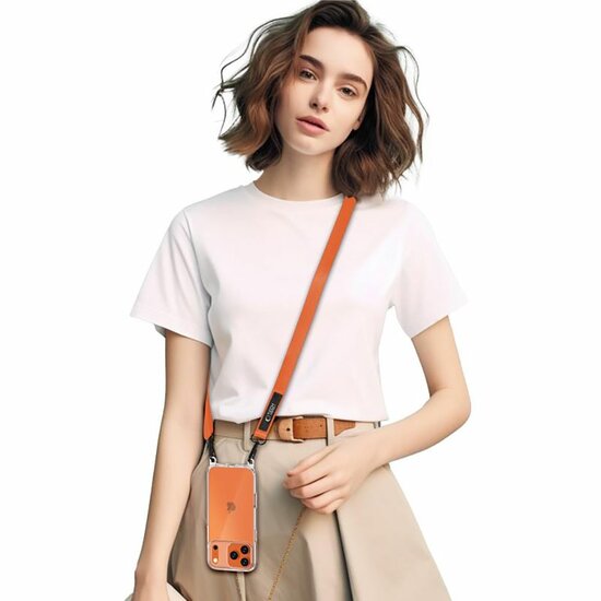 TechProtection Rope universeel crossbody draagkoord voor elke telefoon oranje