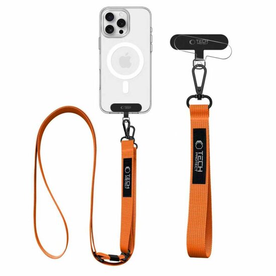 TechProtection Rope universeel crossbody draagkoord voor elke telefoon oranje