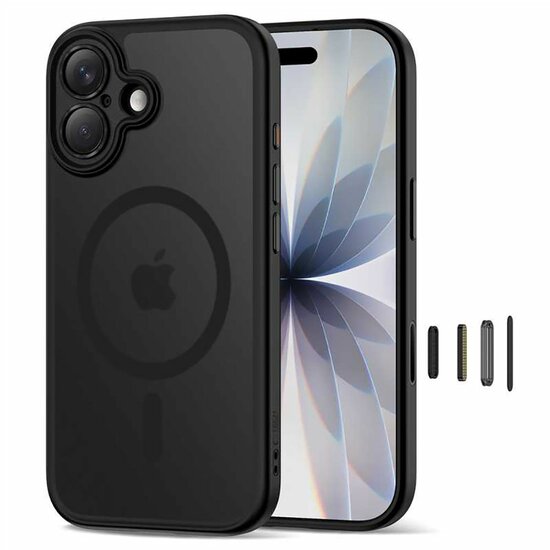 TechProtection Hybrid MagSafe iPhone 17 hoesje zwart met camera controle