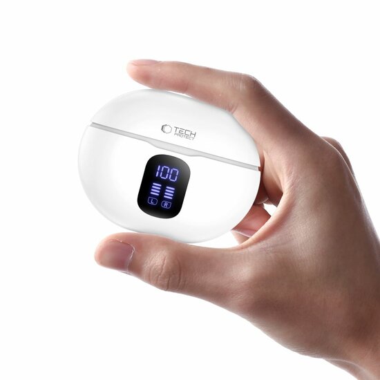 TechProtection UltraBoost Pro Earphone draadloze bluetooth oordopjes wit