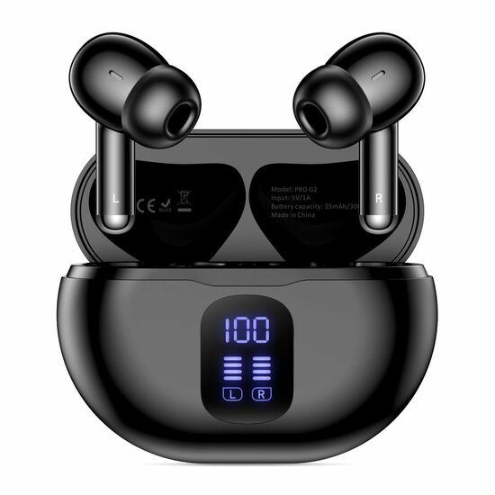 TechProtection UltraBoost Pro draadloze bluetooth oordopjes zwart