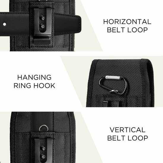 TechProtection universele 5,8 tot 6,9 inch holster met riemclip zwart