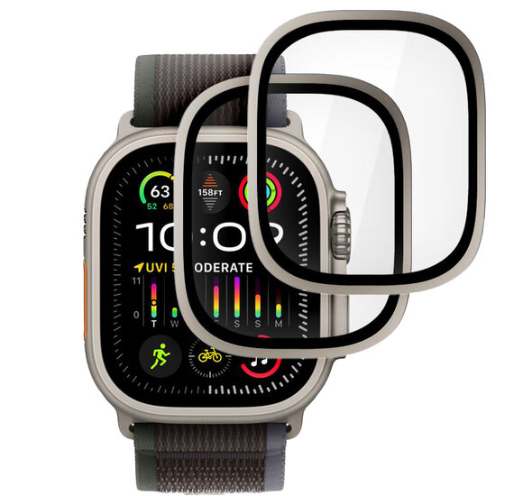 TechProtection Glass Apple Watch Ultra glazen screenprotector 2 pack titanium