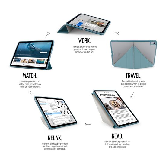 Pipetto Origami iPad Air 11 / 10,9 inch hoesje teal