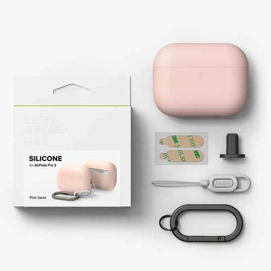 Ringke Silicone Case AirPods Pro 3 hoesje roze