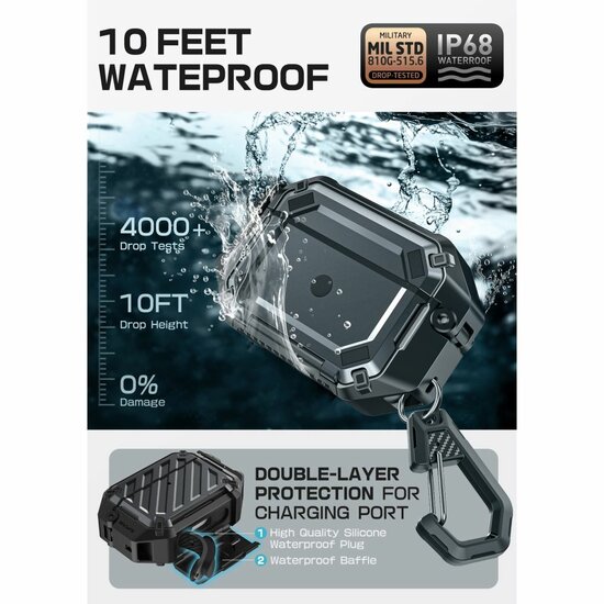 SUPCASE Unicorn Beetle Pro AirPods Pro 3 hoesje zwart